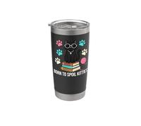 Black Cat Lover Born To Spoil Kitties Bicchiere termico in acciaio inox doppia parete