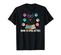 Black Cat Lover Born To Spoil Kitties Maglietta