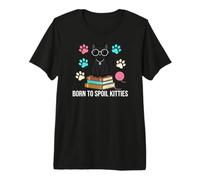Black Cat Lover Born To Spoil Kitties Maglietta Premium