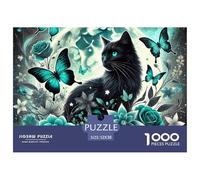 Black Cat Moon Fantasy Premium Cardboard Material Precise Interlocking Pieces, Ideal Brain Game for Relaxation, Stress Relief And Daily Leisure 52x38cm/1000pcs