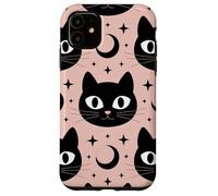 Black Cat Moon Magic Cute Halloween Witchcore Look Custodia per iPhone 11
