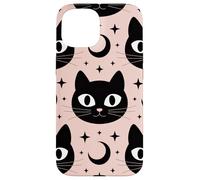 Black Cat Moon Magic Cute Halloween Witchcore Look Custodia per iPhone 15