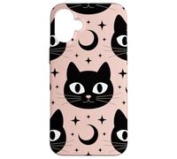 Black Cat Moon Magic Cute Halloween Witchcore Look Custodia per iPhone 16 Plus