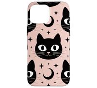 Black Cat Moon Magic Cute Halloween Witchcore Look Custodia per iPhone 16 Pro Max