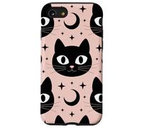 Black Cat Moon Magic Cute Halloween Witchcore Look Custodia per iPhone SE (2020) / 7/8