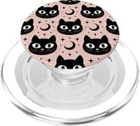 Black Cat Moon Magic Cute Halloween Witchcore Look PopSockets PopGrip per MagSafe