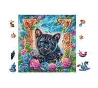Black Cat Moonlight Garden Rompicapo 100 Pezzi Per Festa Della Repubblica Cartone Rigido Paesaggi Italiani Per Decorazione Murale Da Passatempo Edizione Limitata 28x28cm