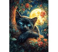 Black Cat Napping Under The Full Moon Rompicapo 300 Pezzi Per Appassionati Wildlife Pet Cartone Riciclato Ecologico Incastro Preciso Per Weekend E Vacanze Edizione Limitata Migliore Vendita 300 PCS