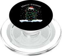 Black Cat Natale luce gatto cappello Babbo Natale maglione Merry Catmas PopSockets PopGrip per MagSafe