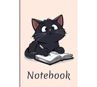 Black Cat Notebook - 6x9 Grid Paper Journal, 150 Graph Pages with a Cute Little Cat on Every Spread for Writing & Note Taking