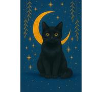 Black Cat Notebook: Cute Cat Journal Notebook, Celestial Journal, Cat Journal for Girls, Witchy Notebook, Mystical Moon, Cute Witch Stuff, Witchy ... For Women, Cat Gifts for Cat Lovers Women