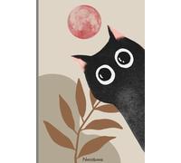 Black Cat Notebook - Minimalist Aesthetic Journal, 6×9 Lined, 120 Pages - Cute & Witchy Gift for Cat Lovers