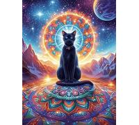 Black Cat on A Magic Carpet Under The Moon Rompicapo 1000 Pezzi Standard Cartone Rigido Per Adulti Wildlife Plant Incastro Preciso Per Hobby E Regalo Con Colla Inclusa Top Vendita Migliore Della 1000