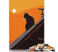 Black Cat on The Roof Puzzle Impossible 1000 Pezzi Decorazione Per La Casa. Giochi Rilassamento E Intelligence Per Adulti E Ragazzi Da 14 Anni 1000pcs (38x26cm)