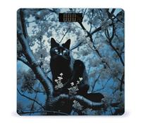Black Cat on Tree Bilancia digitale del peso corporeo ad alta precisione con display LCD, bilancia accurata per la casa