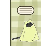 Black Cat Playing Ghost With a Bed Sheet: Lined Notebook / Journal With 120 Pages