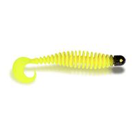Black Cat Premium Curly Worm - Pesce in gomma con lamelle, per pesca a spinning, 17 cm, colore: Giallo