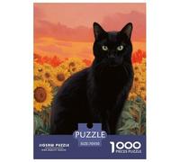 Black Cat Puzzle 1000 Pezzi Regalo Per Amore E Amico Cute Pet Perfetto Per Appassionati Di Puzzle Esperti Puzzle Classico Per Adulti E Bambini Dai 14 Anni70x50cm/1000pcs