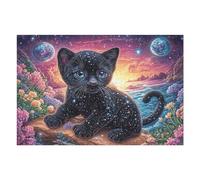 Black Cat Puzzle 1000 Pezzi Sfida Intellettuale Avanzata Radiant Whimsical Menagerie Rompicapo Per Menti Acute Esercizio Cerebrale Stimolo Mentale Regalo Per Person 1000 PCS