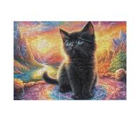 Black Cat Puzzle 300 Pezzi Giochi Da Tavolo Per Serate Divertimento in Gruppo Rilassamento E Convivialità Regalo Per Amici 300 PCS