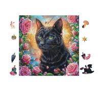 Black Cat Rompicapo 100 Pezzi Puglia Per Adulti Cartone Spesso Resistente Per Tempo Libero E Passatempo Da Passatempo Con Poster Incluso Top Vendita 28x28cm