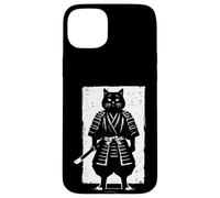 Black Cat Samurai Warrior Giapponese Sumi-e Art Uomini Donne Bambini Custodia per iPhone 15 Plus