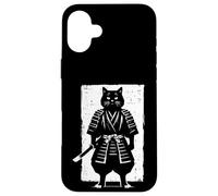 Black Cat Samurai Warrior Giapponese Sumi-e Art Uomini Donne Bambini Custodia per iPhone 16 Plus