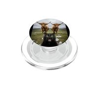 Black Cat Selfie with Cows Funny Animal Lovers Kids & Adults PopSockets PopGrip per MagSafe