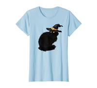 Black Cat Shirt Women Halloween Costume Witch Cat Maglietta