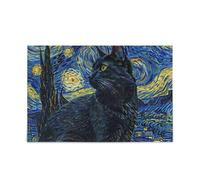 Black Cat Starry Night Puzzle Game Home Wall Artwork Fun Family Activity 1000 Pezzi