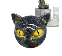 Black Cat Statue, Figurine Sculpture Decoration, Golden Eye Resin Ornament, Elegant Smooth Texture, Compact Modern Design, Ideal for Shelf, Kitchen, Bathroom, Wall Display, 8x7x6cm Resin
