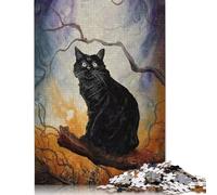BLACK CAT The Haunt Puzzle da dipingere per adulti 1000 pezzi Puzzle interessante per ridurre lo stress per donne e uomini 1000 pezzi (75x50 cm)