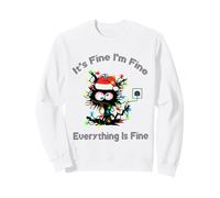 Black Cat Tree It's Fine I'm Fine Everything Is Fine Maglione Felpa