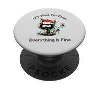 Black Cat Tree It's Fine I'm Fine Everything Is Fine Maglione PopSockets PopGrip Adesivo