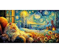 Black-cat-under-moon-with-butterflies-and-flowers 1000 pezzi Sfida di gioco educativo Puzzle Idea regalo perfetta Puzzle per adulti e bambini Bellissimo puzzle decorativo 70x50/1000 pezzi