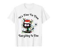 Black Cat Va Bene STO Bene Va Tutto Bene Natale Maglietta