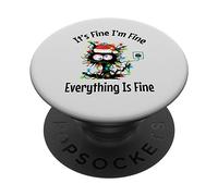 Black Cat Va bene Sto bene Va tutto bene Natale PopSockets PopGrip Adesivo