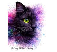Black Cat Watercolor Notebook - 8” x 10” Lined Journal | 70 Sheets | Colorful Artistic Design: A vibrant lined notebook featuring a striking black cat ... ideal for journaling, creativity, or gifts