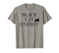Black Cat Witch Energy Black Cat Halloween Cute Witchy Cat Maglietta