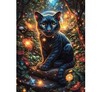 Black Cat with Fireflies in A Forest Rompicapo 1000 Pezzi Leonardo Da Vinci Per Adulti Science Fiction Magical Dream Cartone Rigido Ultima Cena Per Collezione E Regalo Da Passatempo Migliore Vendita 1