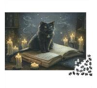 Black Cat Wizardry Puzzle Impossibile, sfida per adulti, gioco educativo da 1000 pezzi, opera d'arte per adulti e bambini di età superiore ai 12 anni, 70 x 50 cm/1000 pezzi