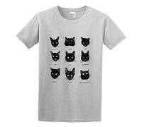 Black-Cats Cat Art Caturday T-Shirt for Men Gray XL
