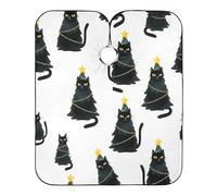 Black Cats Christmas Trees - Mantella da barbiere in poliestere, da uomo