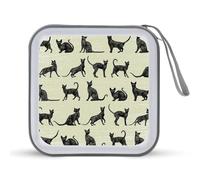 Black Cats Funny CD Case Holder Organizer 40 Capacità DVD Collection Storage Bag Portafoglio per Auto Casa Viaggio