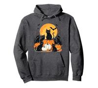 Black Cats Halloween Nights Zucca Stagione Spooky Vibes Felpa con Cappuccio