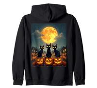 Black Cats Halloween Zucca infestata Patch Party Costume Felpa con Cappuccio