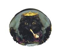 Black Cats Persian Maine Coon Kings Cuffia da impermeabile, cuffia elastica per capelli da bagno Protezione ambientale Cuffia da bagno per capelli, doppio strato impermeabile Cappello da docc