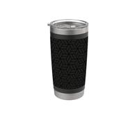 Black Charcoal 3D Cubes Geometric Monochrome Modern Pattern Bicchiere termico in acciaio inox doppia parete