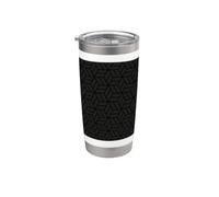 Black Charcoal 3D Cubes Geometric Monochrome Modern Pattern Bicchiere termico in acciaio inox doppia parete