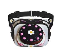 Black Chocolate Cake - Marsupio quadrato a doppio strato con cinghia regolabile, per attività all'aperto, taglia unica, colore: nero, Nero , Taglia unica